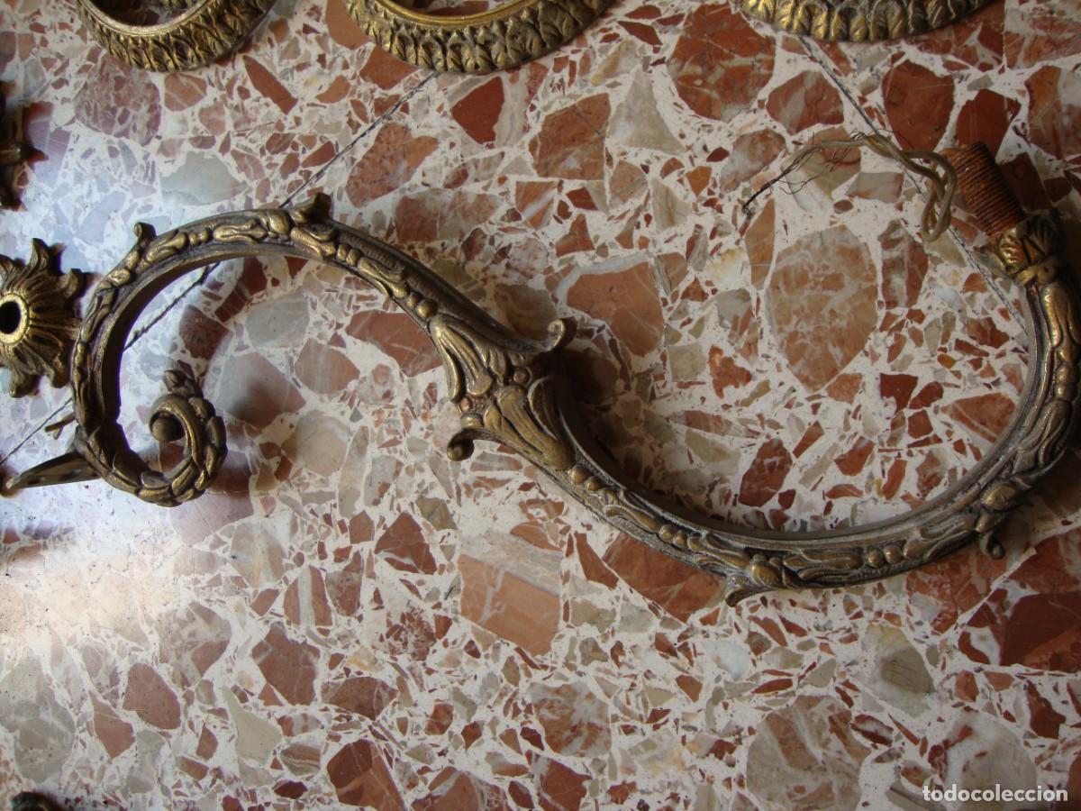 Antig&uuml;edades: LAMPARA DE BRONCE CON 9 BRAZOS - Foto 8