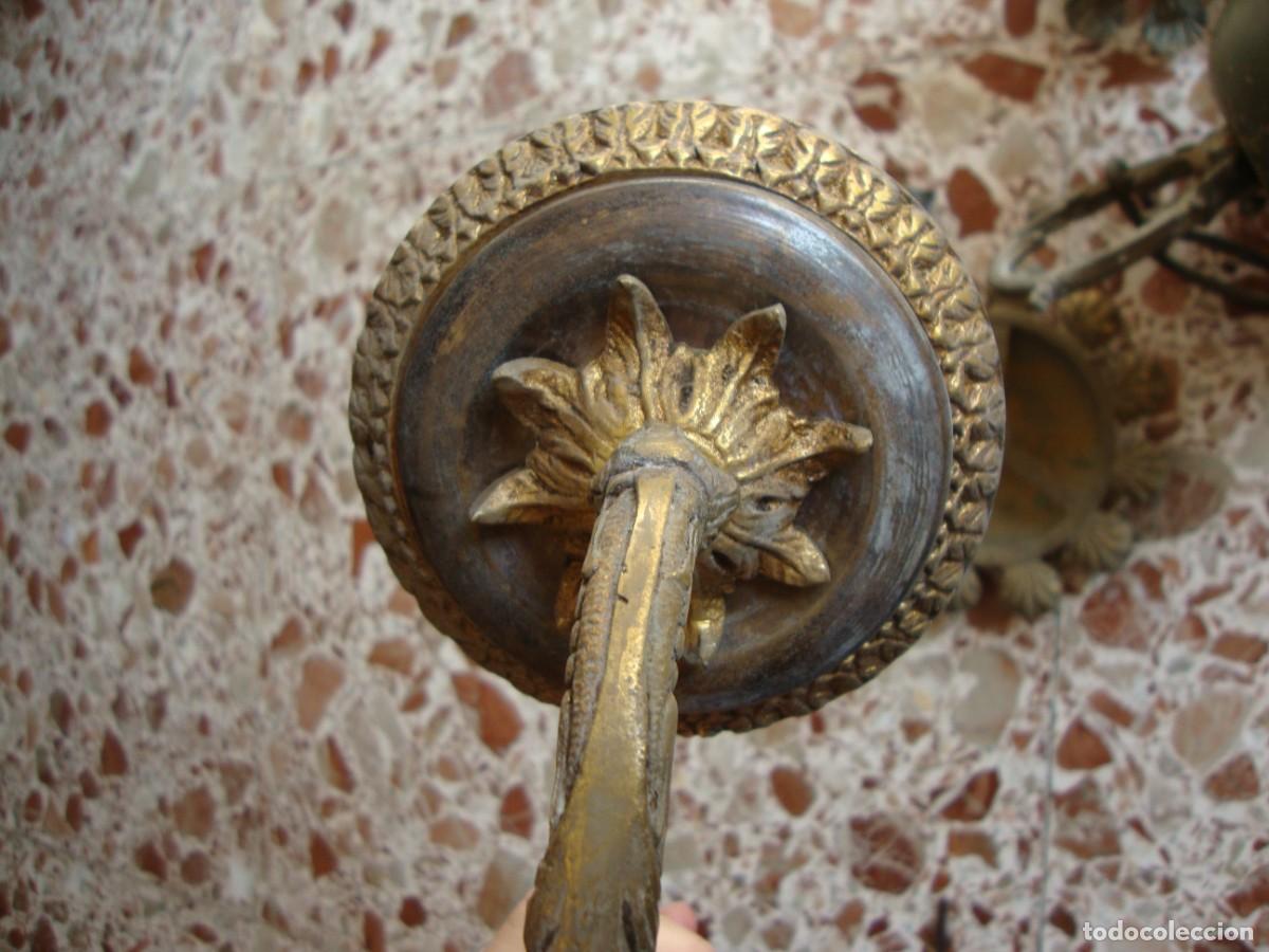 Antig&uuml;edades: LAMPARA DE BRONCE CON 9 BRAZOS - Foto 11