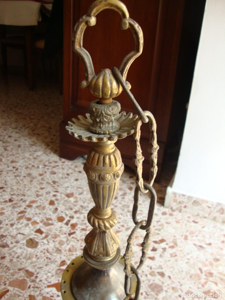 Antig&uuml;edades: LAMPARA DE BRONCE CON 9 BRAZOS - Foto 15