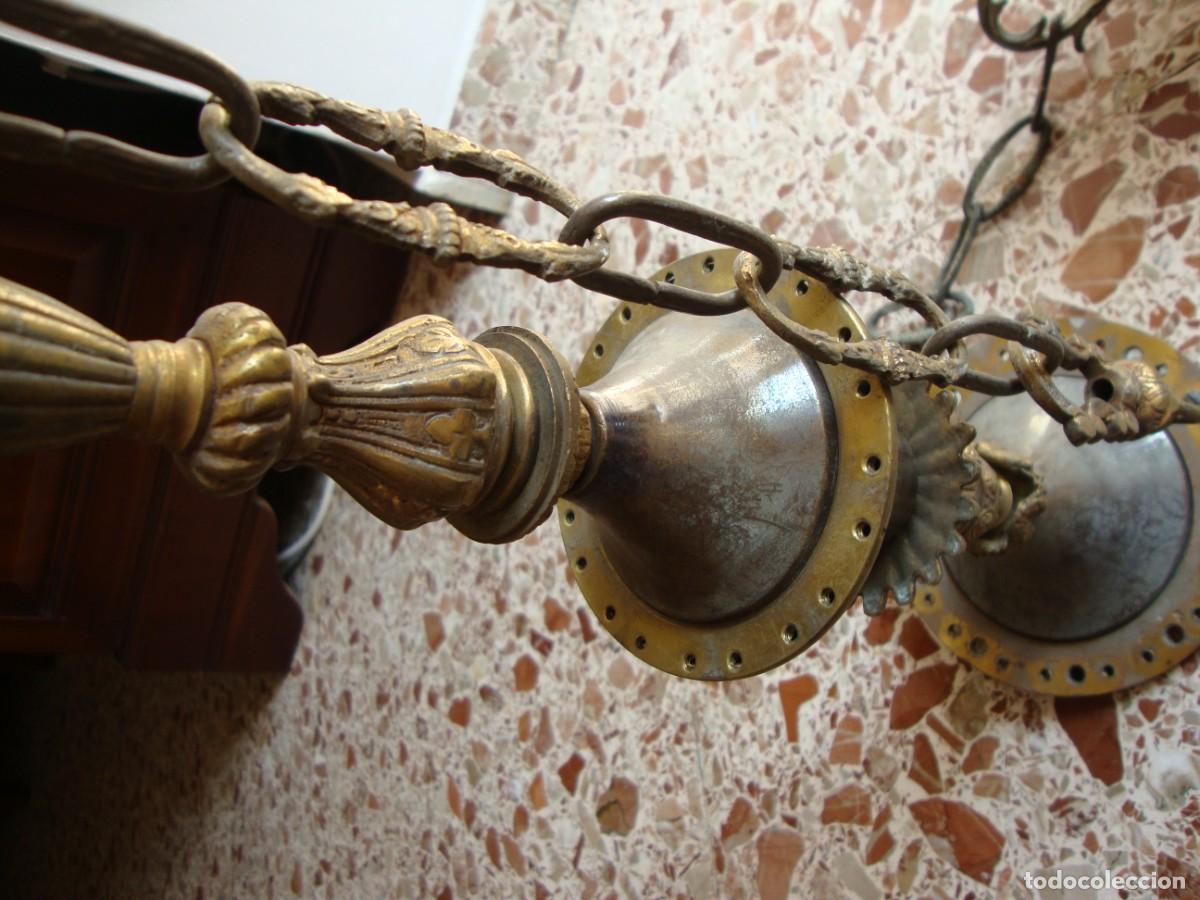Antig&uuml;edades: LAMPARA DE BRONCE CON 9 BRAZOS - Foto 16