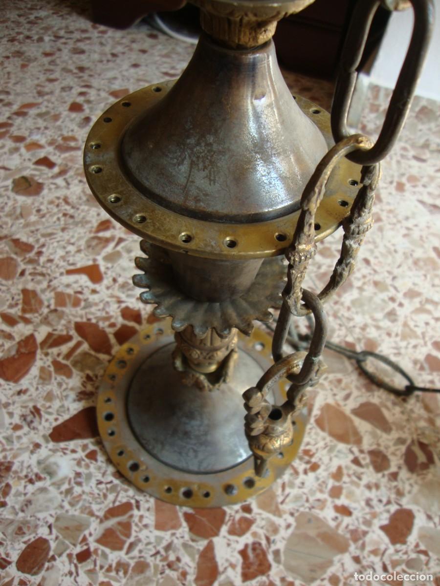 Antig&uuml;edades: LAMPARA DE BRONCE CON 9 BRAZOS - Foto 17