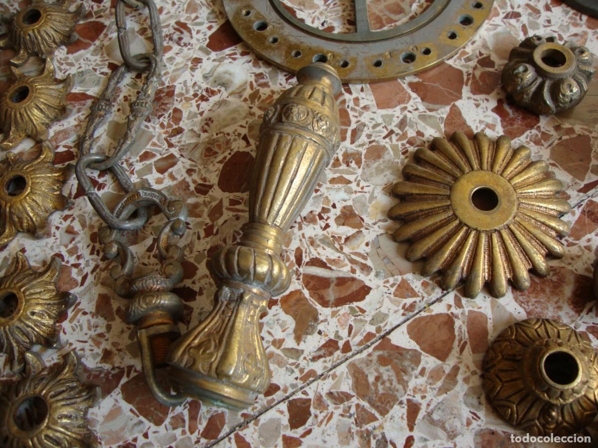 Antig&uuml;edades: LAMPARA DE BRONCE CON 9 BRAZOS - Foto 22