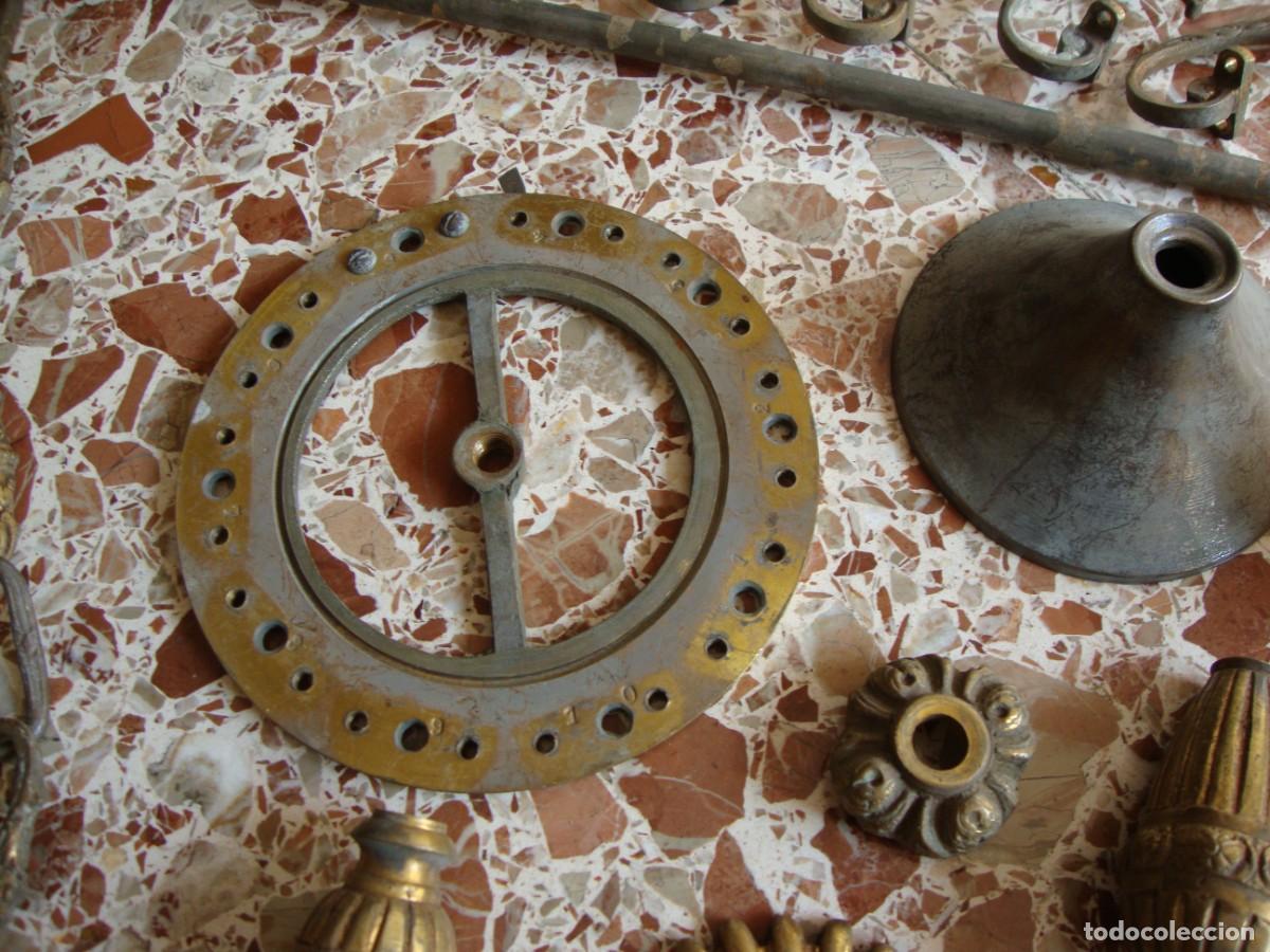 Antig&uuml;edades: LAMPARA DE BRONCE CON 9 BRAZOS - Foto 25