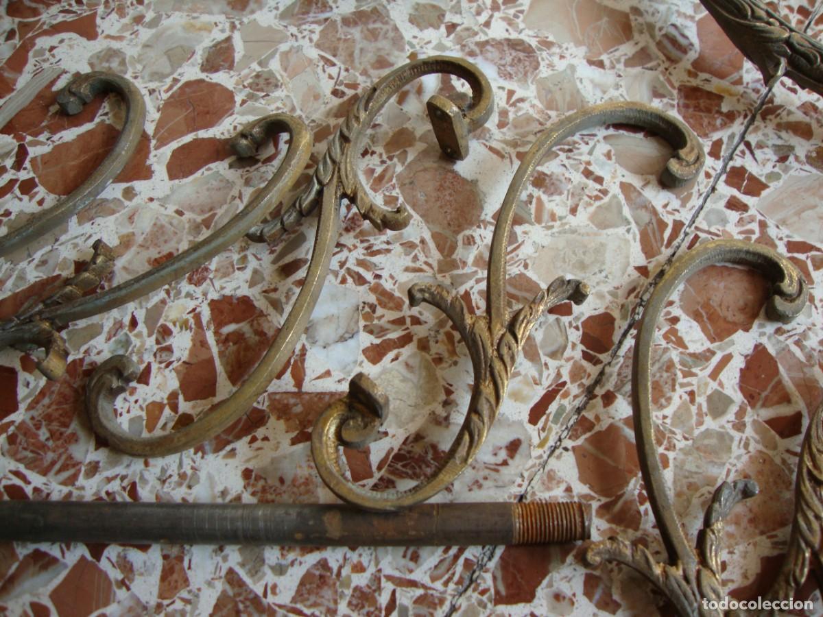 Antig&uuml;edades: LAMPARA DE BRONCE CON 9 BRAZOS - Foto 27