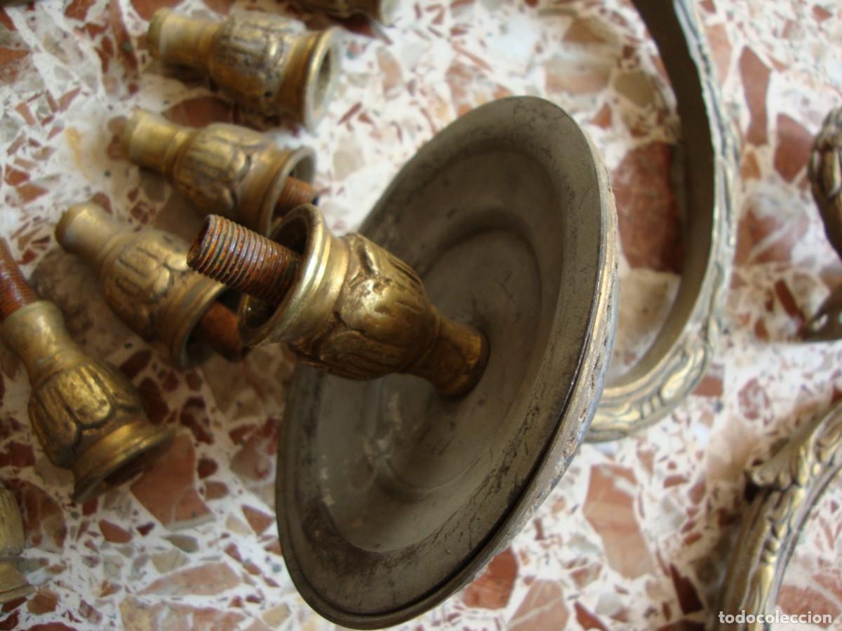 Antig&uuml;edades: LAMPARA DE BRONCE CON 9 BRAZOS - Foto 28