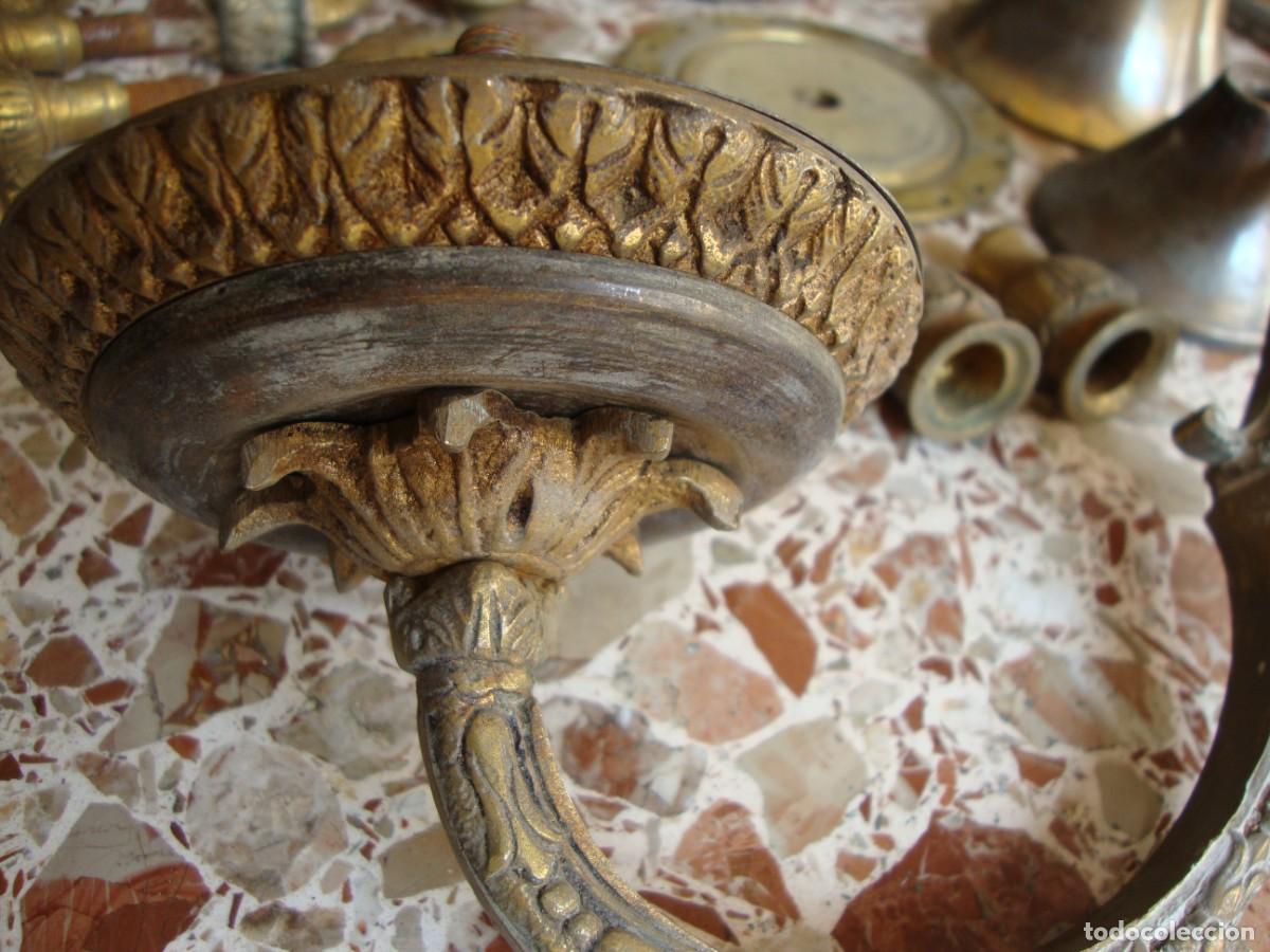 Antig&uuml;edades: LAMPARA DE BRONCE CON 9 BRAZOS - Foto 29