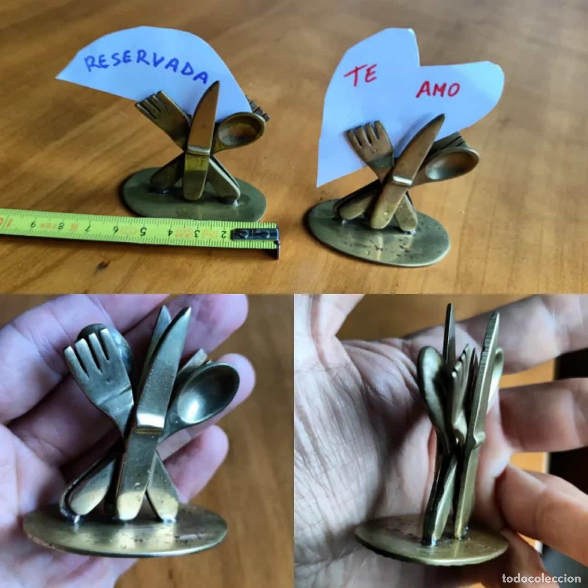 Antiguidades: Soporte de bronce para tarjetas // jrsanchezatiques