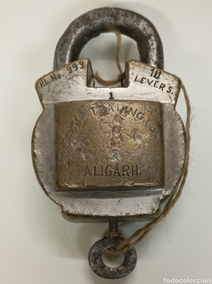 Antig&uuml;edades: Candado Aligarh 10 levers 999 - Foto 1