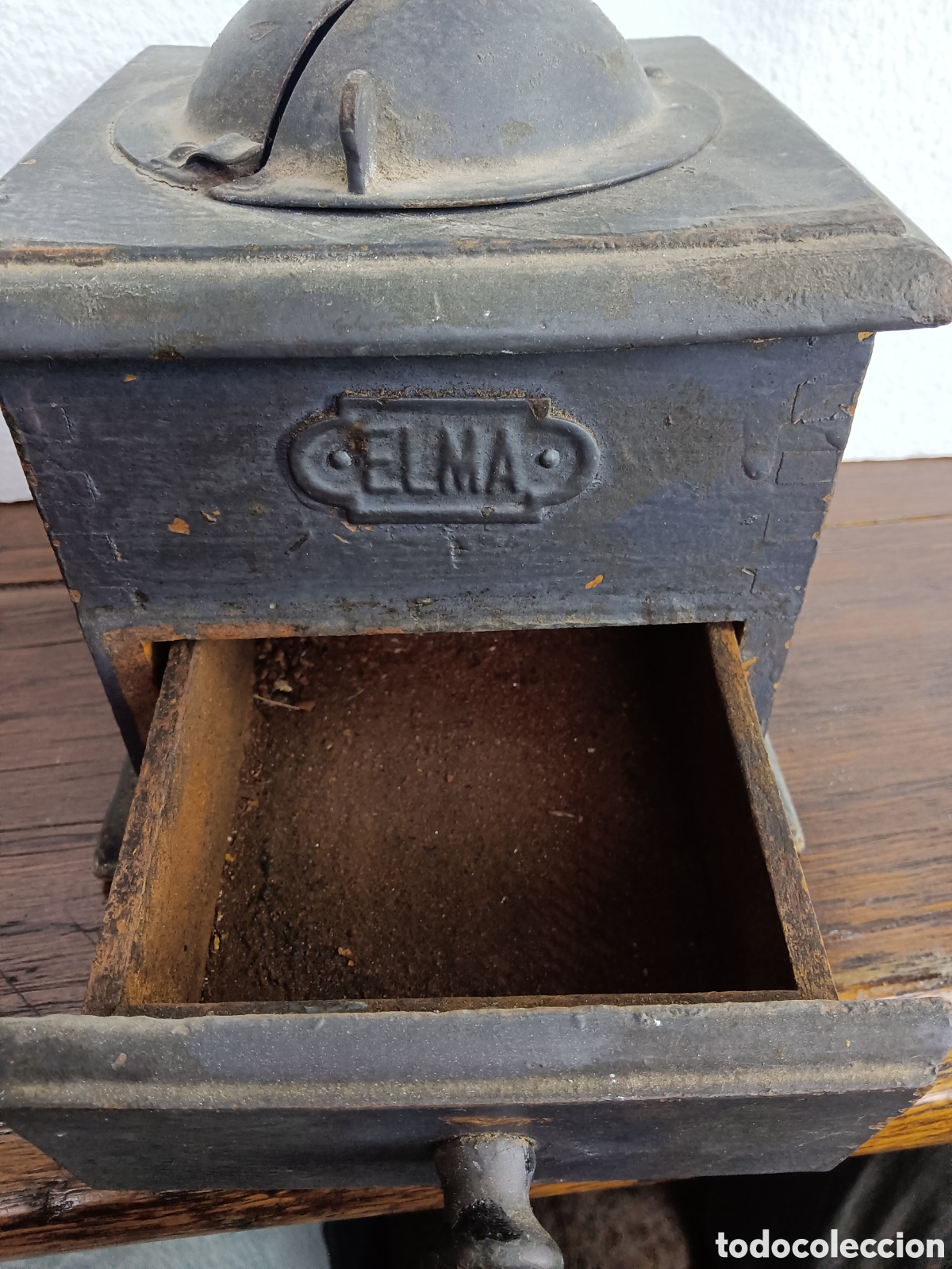 Antig&uuml;edades: MOLINILLO DE CAFE MADERA ELMA COMPLETO Y FUNCIONANDO - Foto 3