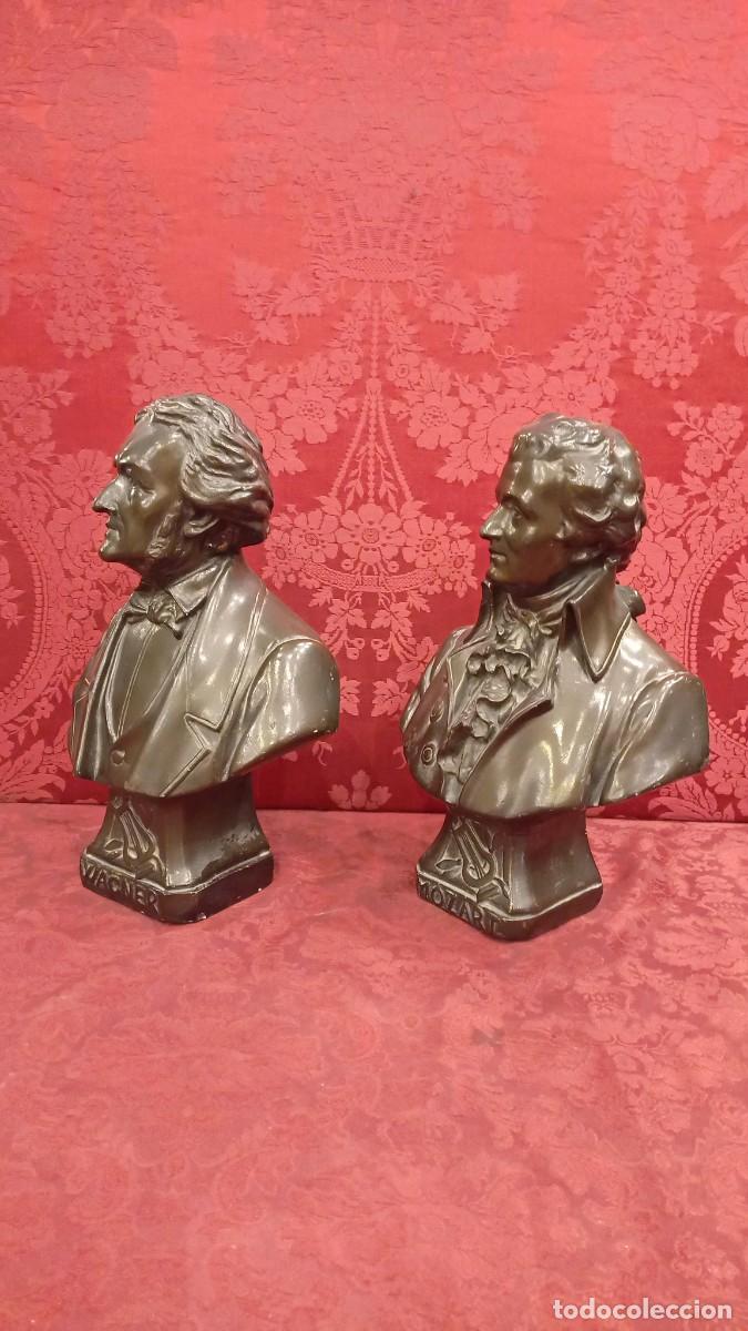 Antig&uuml;edades: Busto de Mozart en estuco bronc&iacute;neo - Foto 2