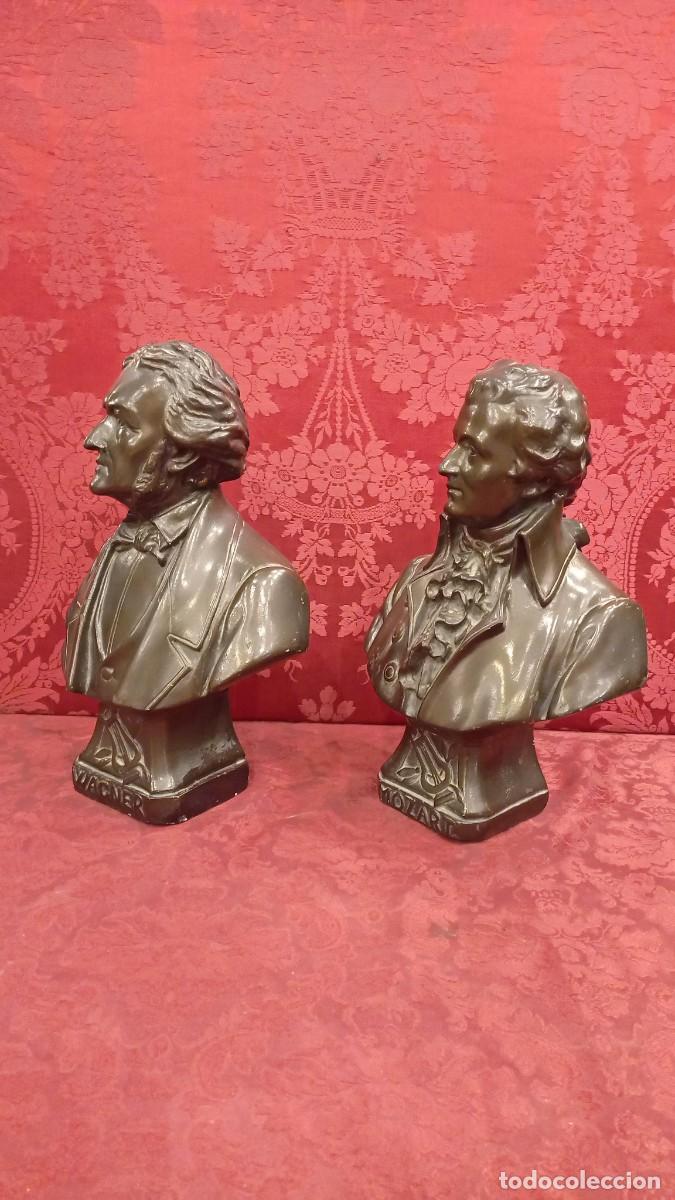 Antig&uuml;edades: Busto de Mozart en estuco bronc&iacute;neo - Foto 3