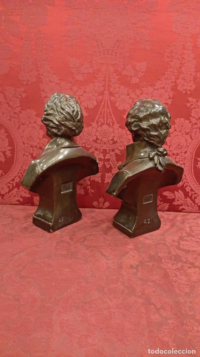 Antig&uuml;edades: Busto de Mozart en estuco bronc&iacute;neo - Foto 6