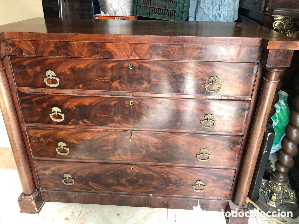 Antig&uuml;edades: G Comoda estilo imperio en madera de caoba - Foto 1