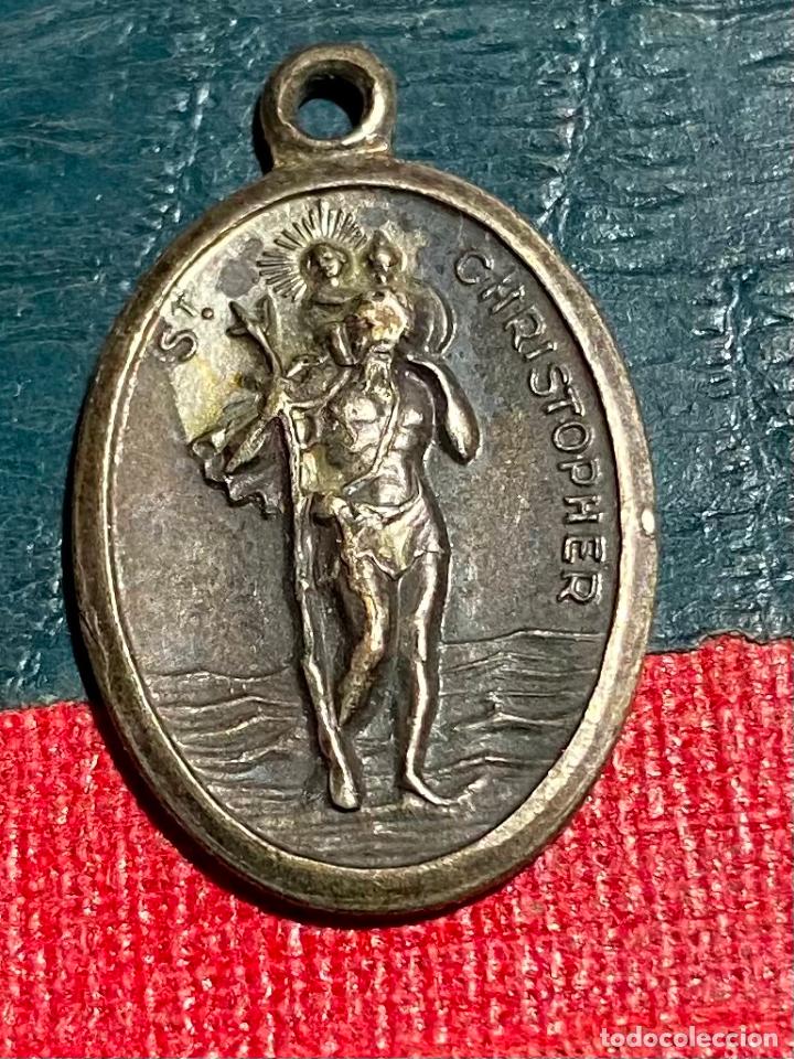 Antig&uuml;edades: 134.- Medalla San Christopher protect us. Italy - Foto 2