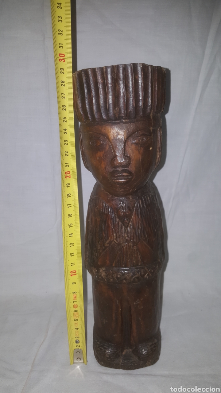 Antig&uuml;edades: ESCULTURA DE MADERA TALLADA A MANO - Foto 2