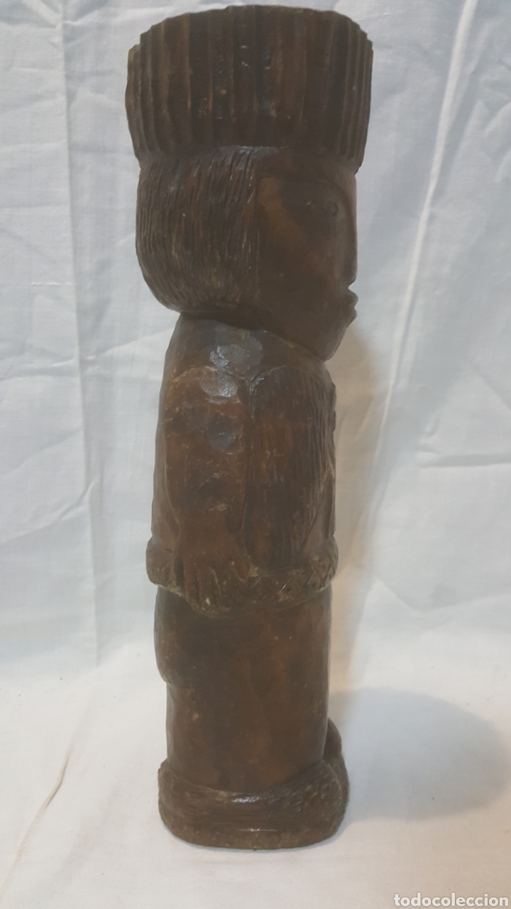 Antig&uuml;edades: ESCULTURA DE MADERA TALLADA A MANO - Foto 3