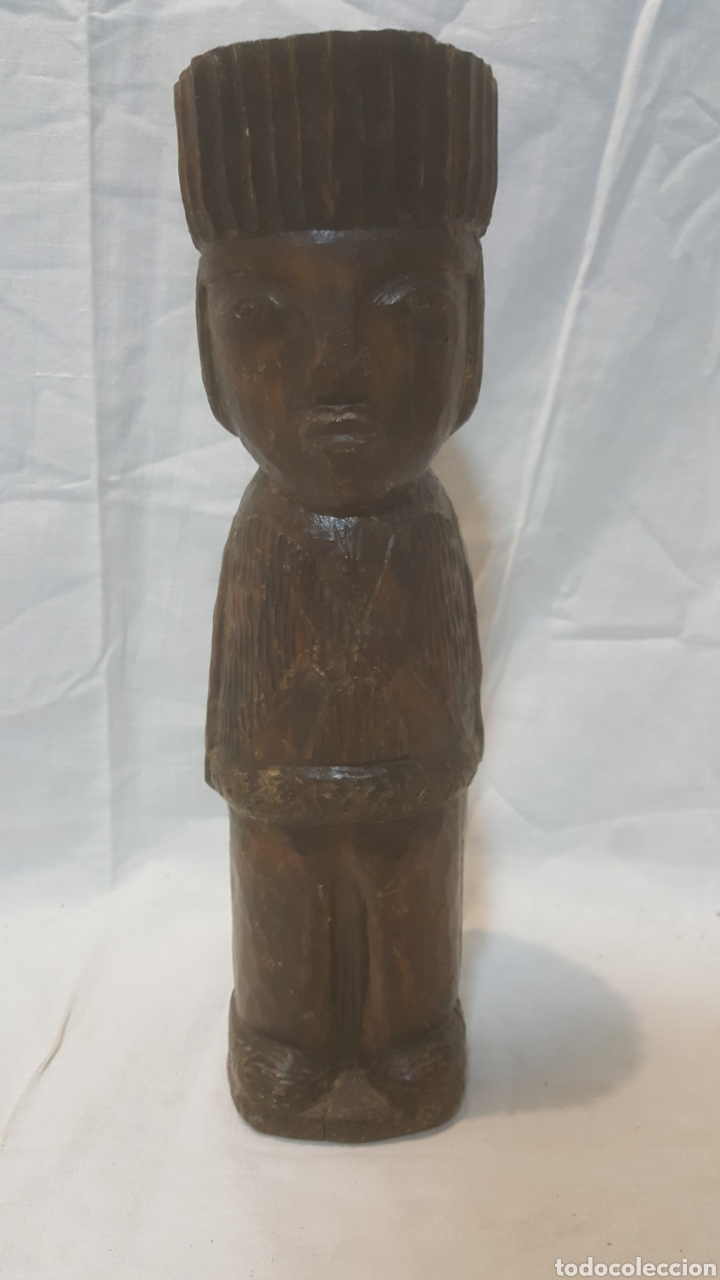 Antig&uuml;edades: ESCULTURA DE MADERA TALLADA A MANO - Foto 1