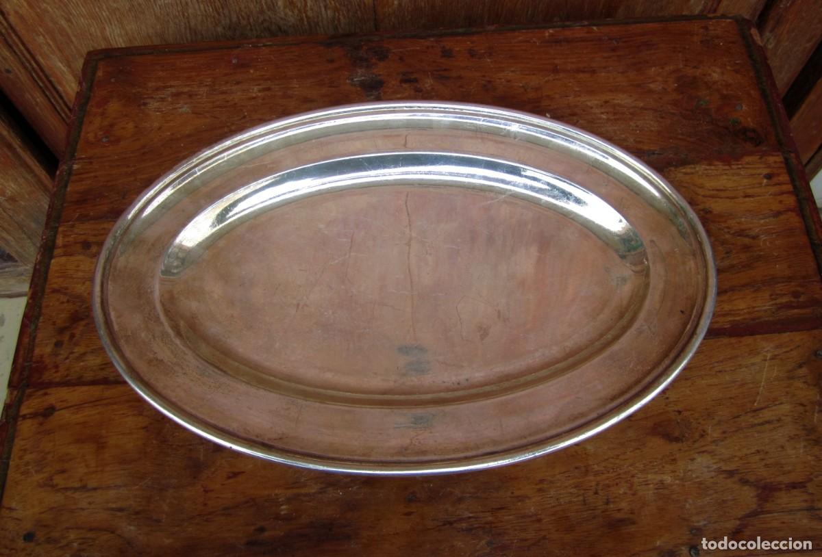 Antig&uuml;edades: Bandeja ovalada en metal plateado - Foto 2
