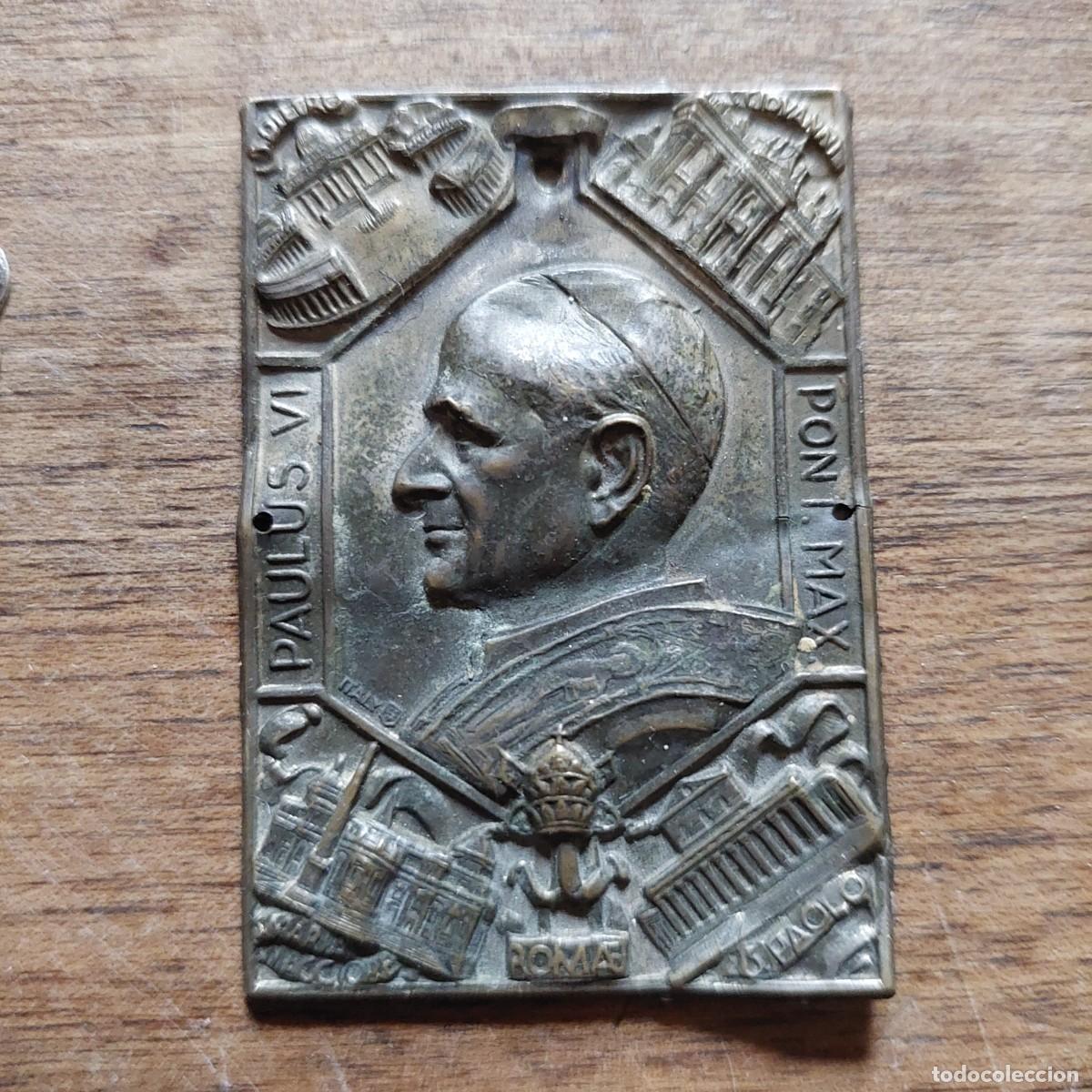 Antig&uuml;edades: Placa puerta papa Pablo VI - Foto 1