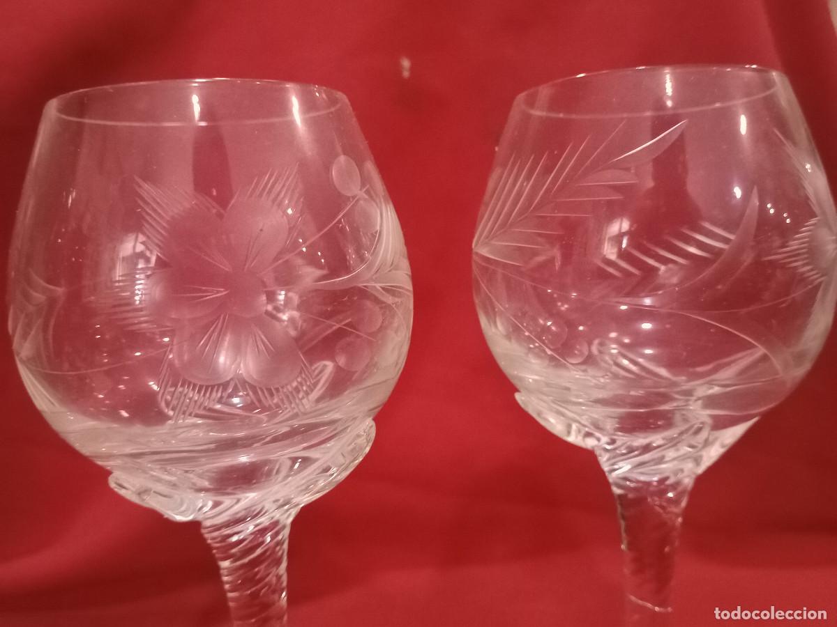 Antig&uuml;edades: 2 copas de cristal - Foto 2