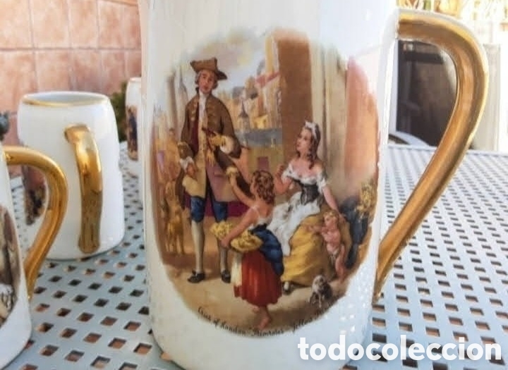 Antig&uuml;edades: JUEGO DE JARRAS DE CERVEZA - Foto 4