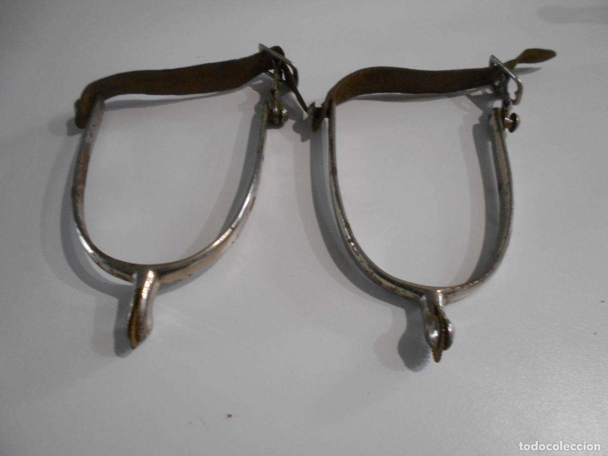 Antig&uuml;edades: ESPUELAS DE MONTAR A CABALLO GESCHMIEDET - Foto 2