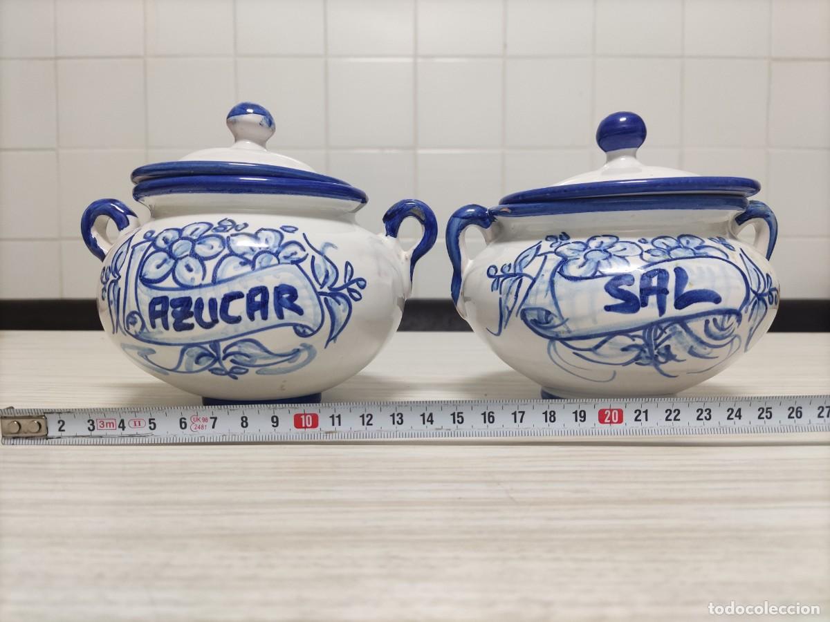 Antig&uuml;edades: TARROS: AZUCAR Y SAL. CERAMICA - Foto 1