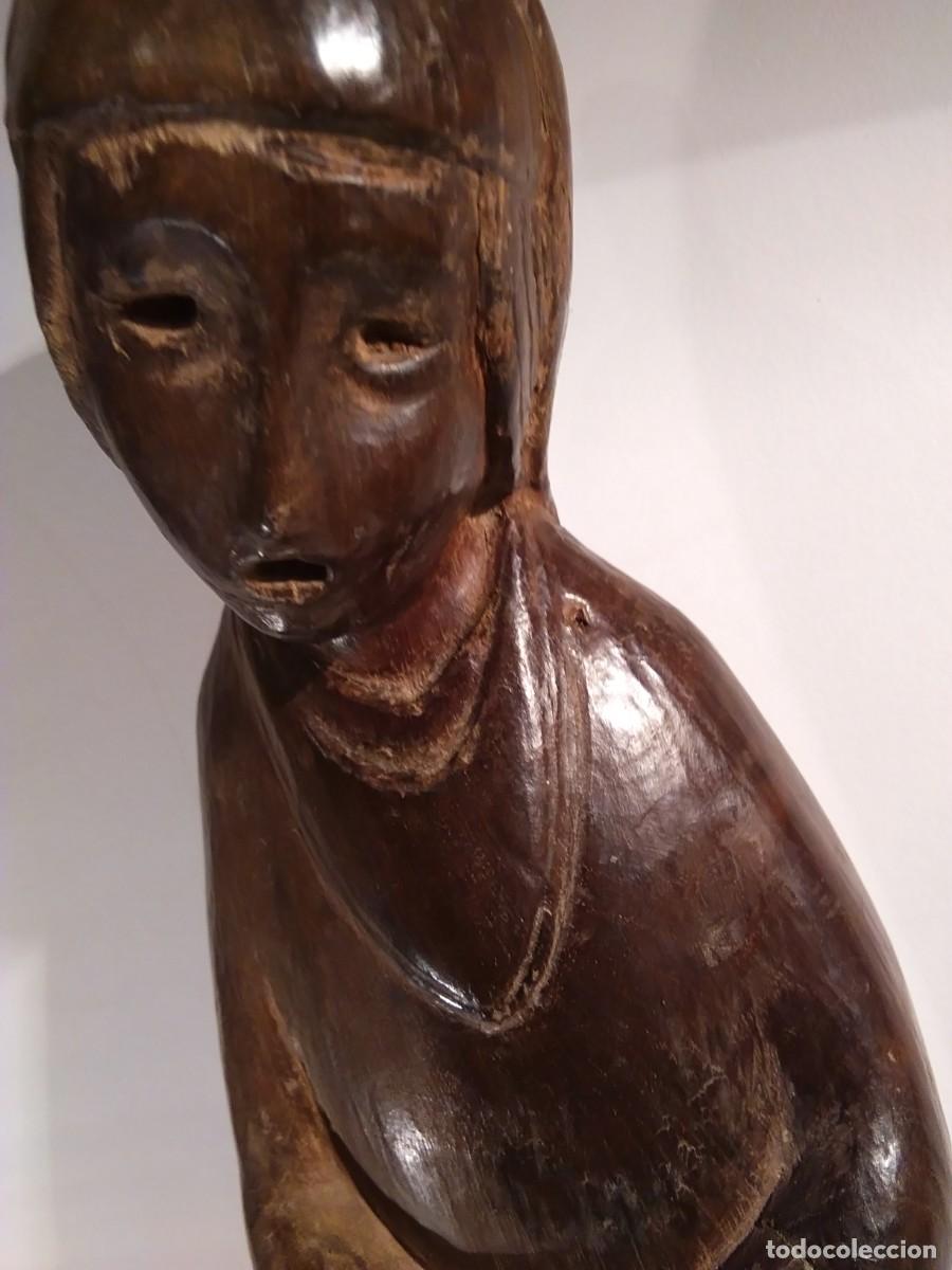 Antig&uuml;edades: Talla de Mujer en madera. Principios del XX - Foto 7