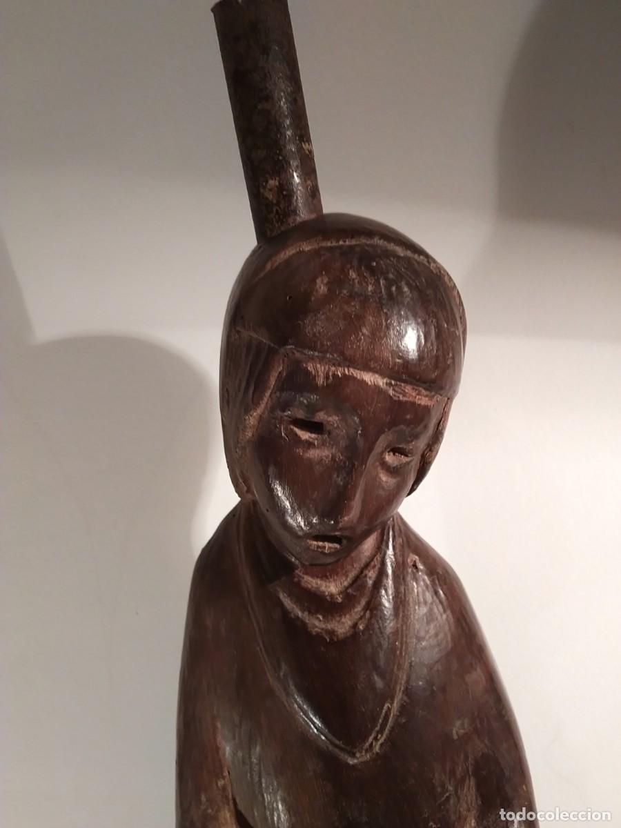 Antig&uuml;edades: Talla de Mujer en madera. Principios del XX - Foto 8
