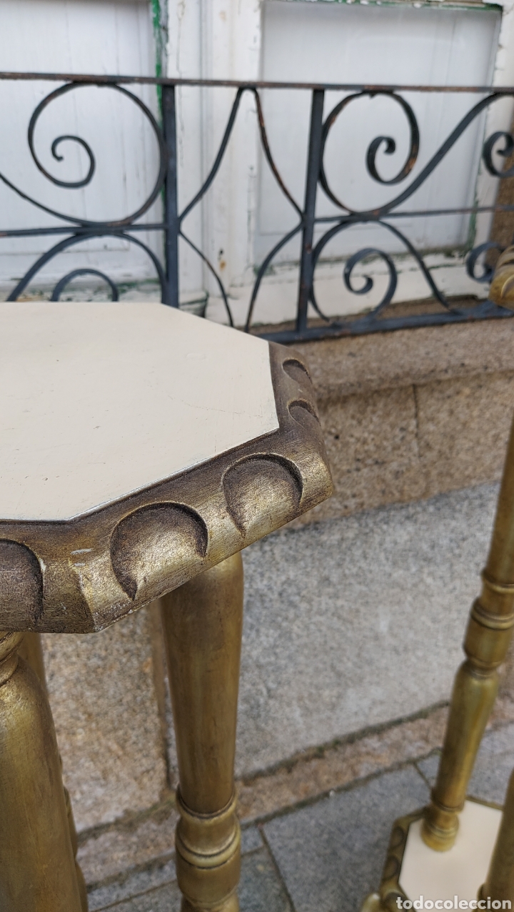 Antig&uuml;edades: Columnas o peanas antiguas en madera S.XIX - Foto 9