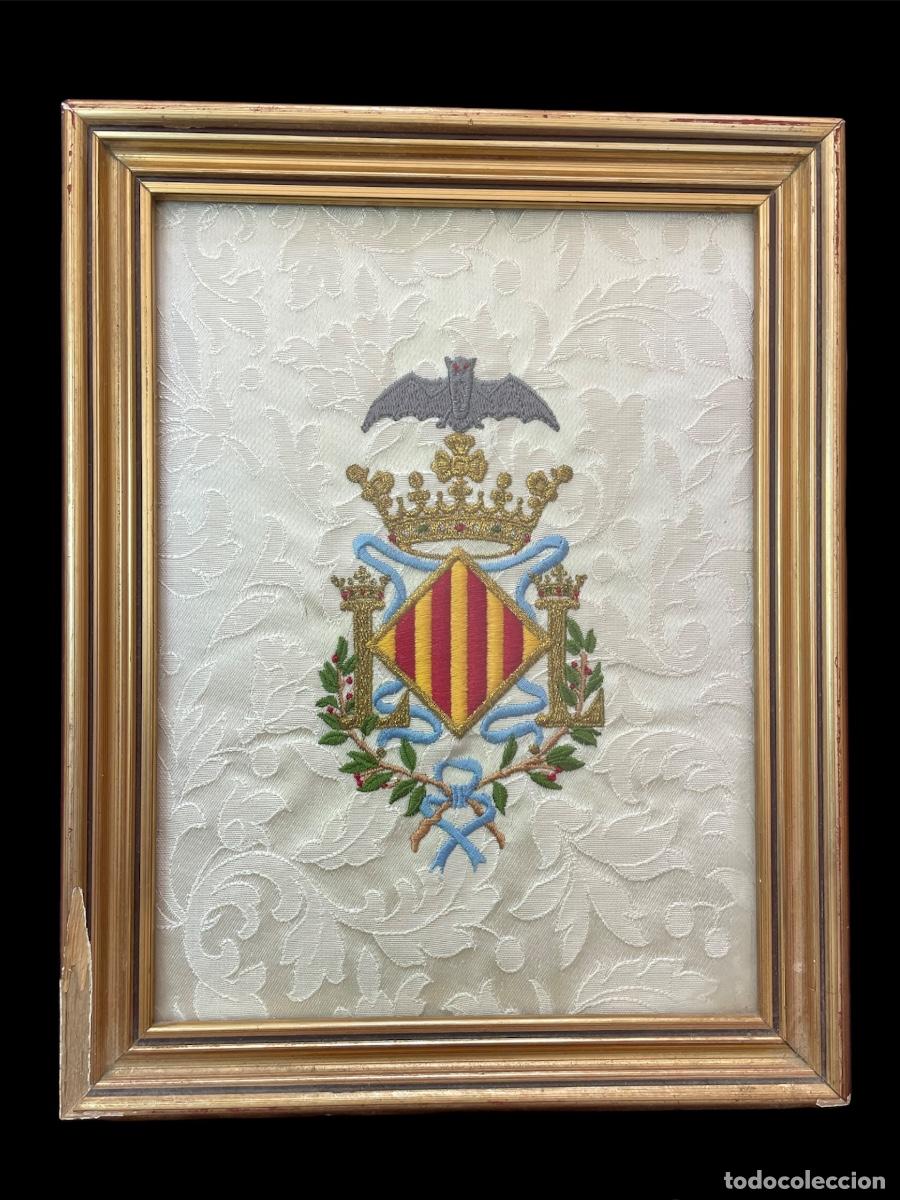 Antig&uuml;edades: Escudo de Valencia - Seda Bordada - Foto 1