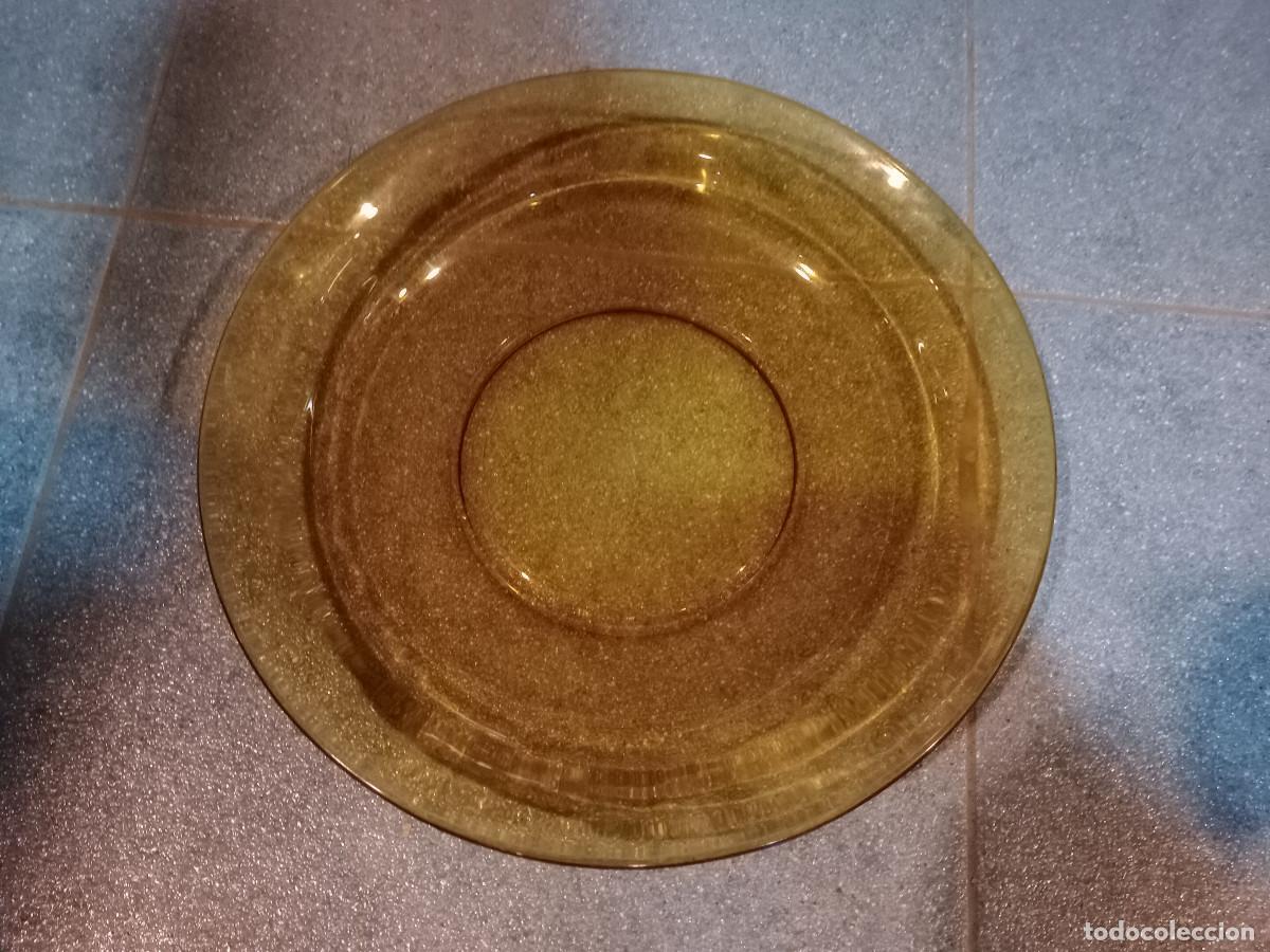 Antig&uuml;edades: ensaladra de cristal marron - Foto 1