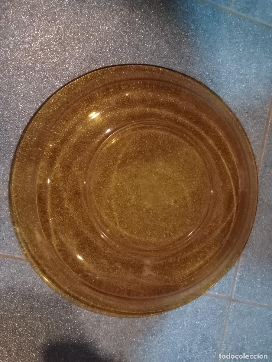 Antig&uuml;edades: ensaladra de cristal marron - Foto 2