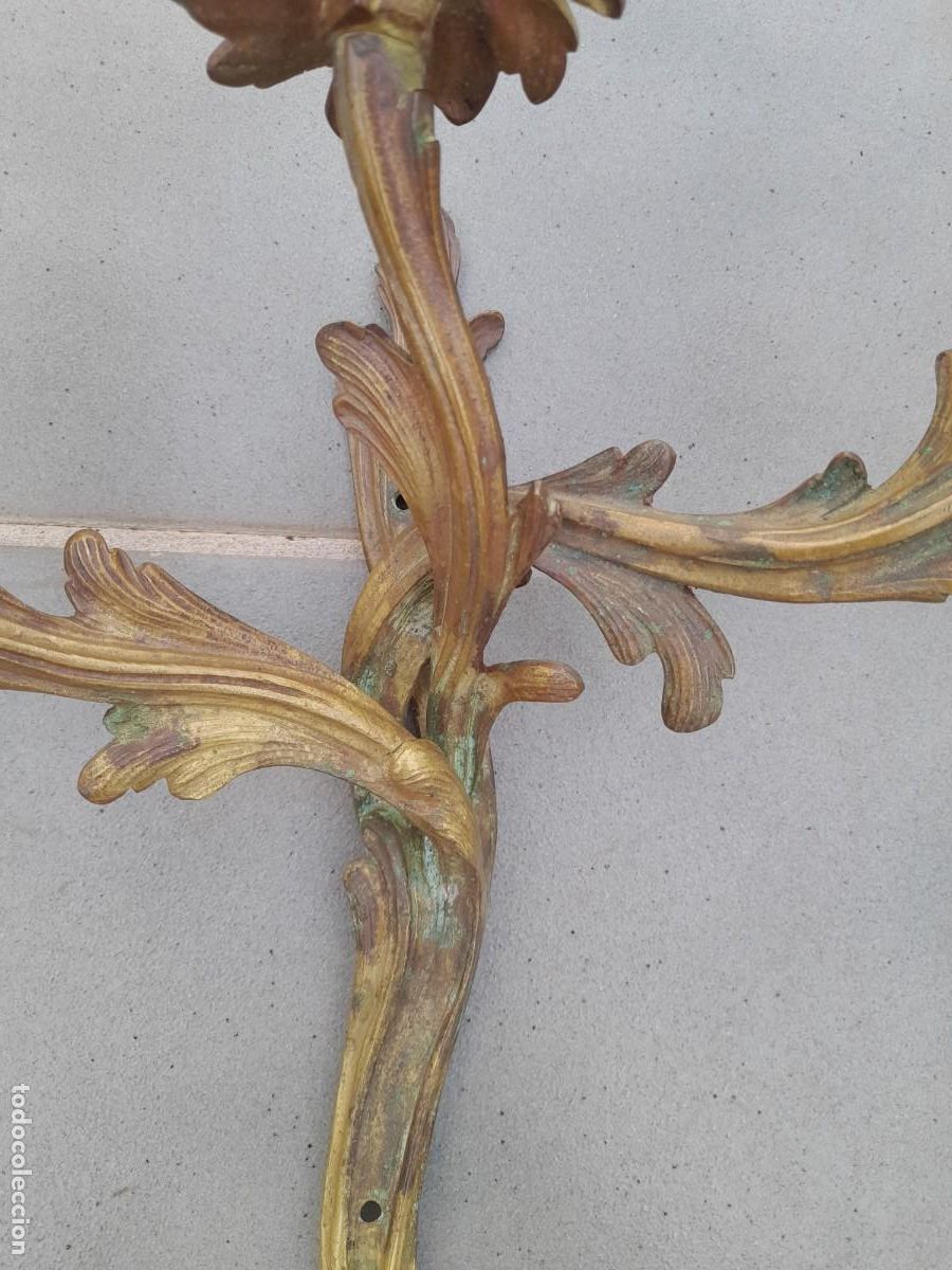 Antig&uuml;edades: antiguo aplique frances de bronce , 33cm aprox - Foto 2