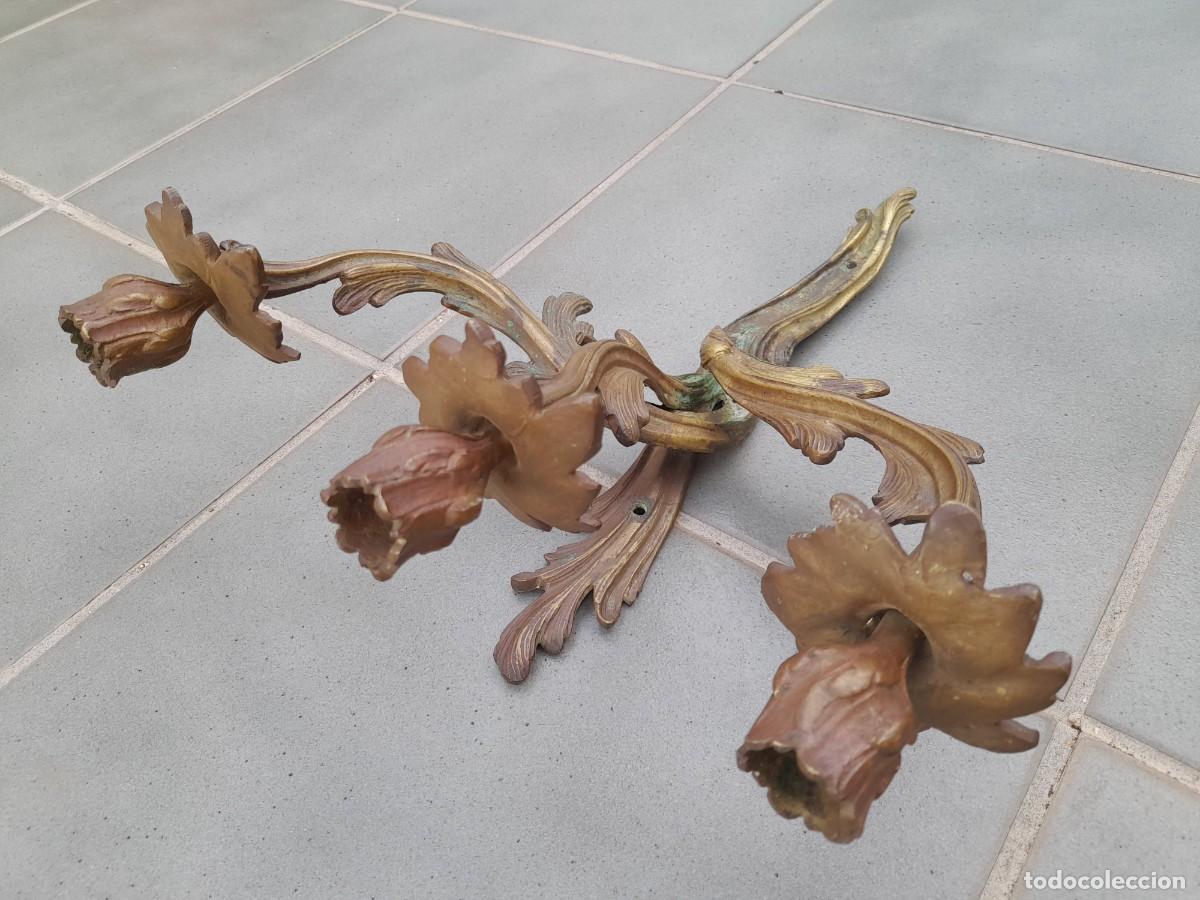 Antig&uuml;edades: antiguo aplique frances de bronce , 33cm aprox - Foto 5