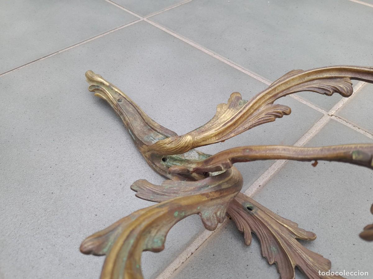 Antig&uuml;edades: antiguo aplique frances de bronce , 33cm aprox - Foto 7