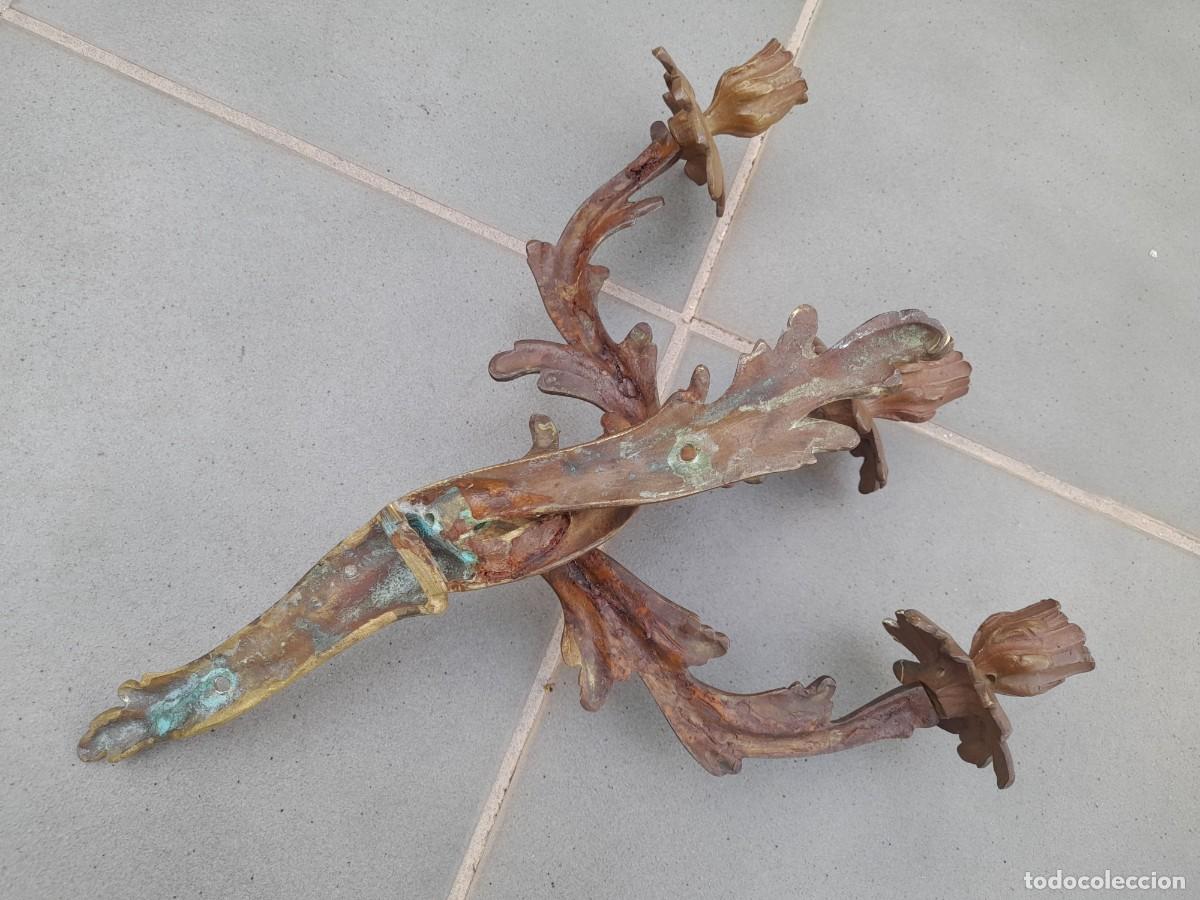 Antig&uuml;edades: antiguo aplique frances de bronce , 33cm aprox - Foto 9