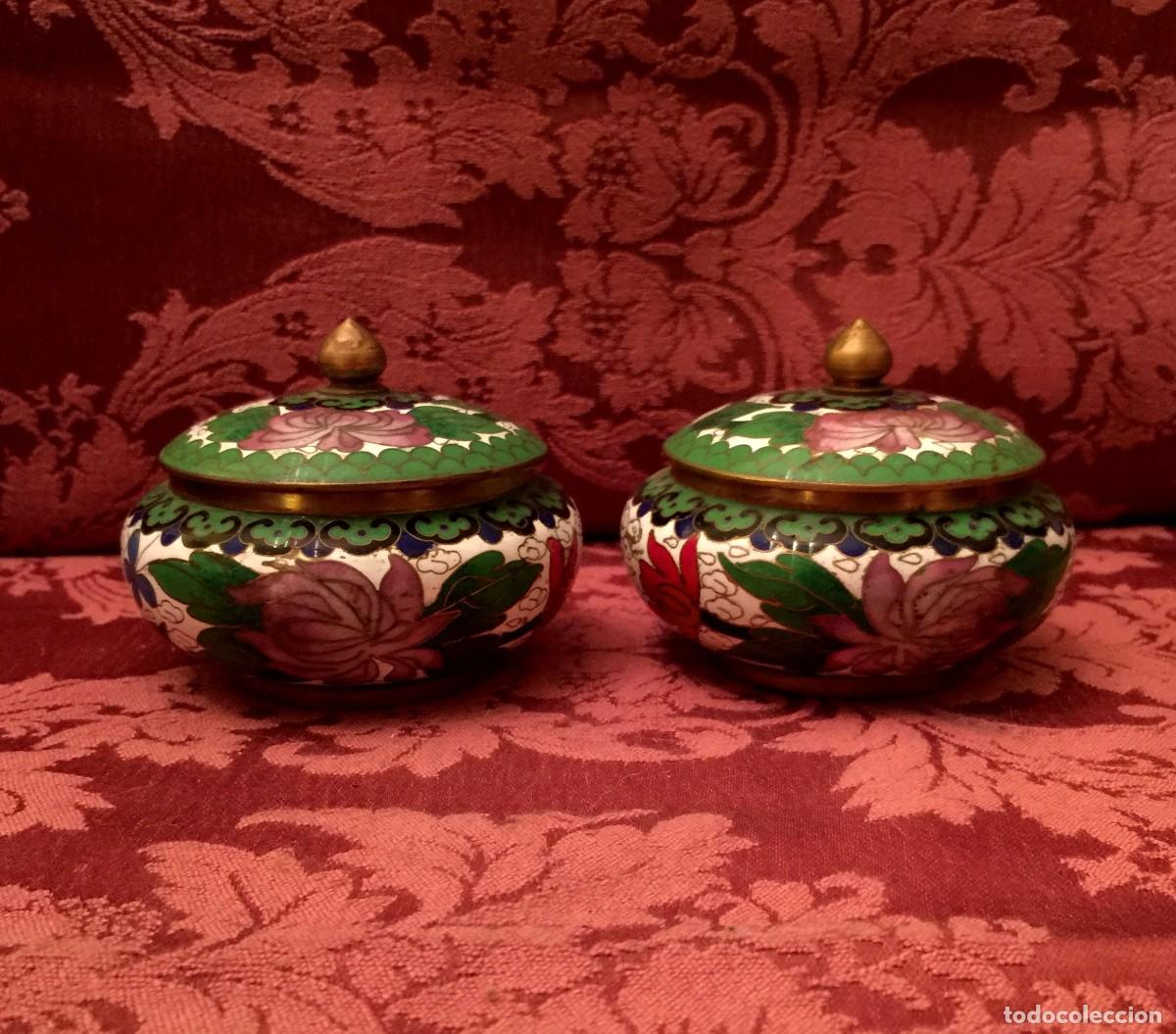 Antig&uuml;edades: PAREJA DE TIBORES EN CLOISONN&Eacute;. - Foto 2