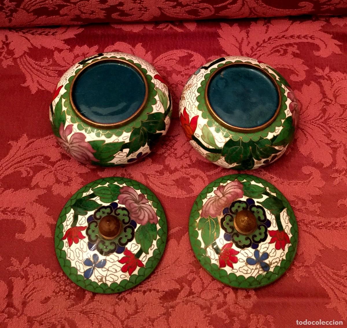 Antig&uuml;edades: PAREJA DE TIBORES EN CLOISONN&Eacute;. - Foto 7