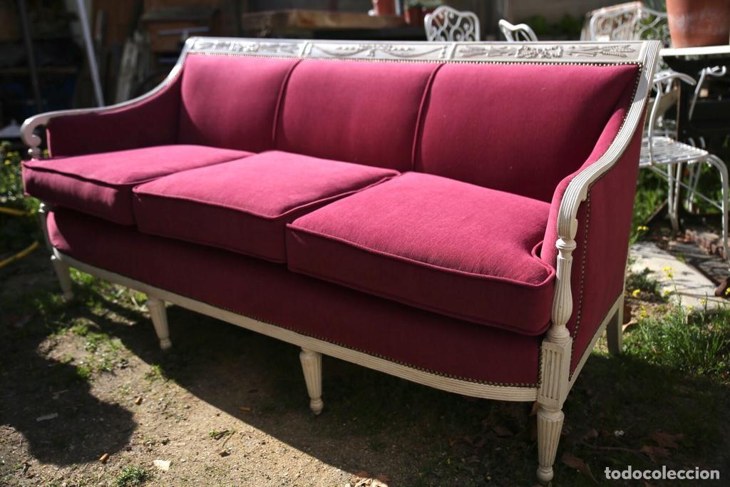Antig&uuml;edades: sofa de madera pintado - Foto 2
