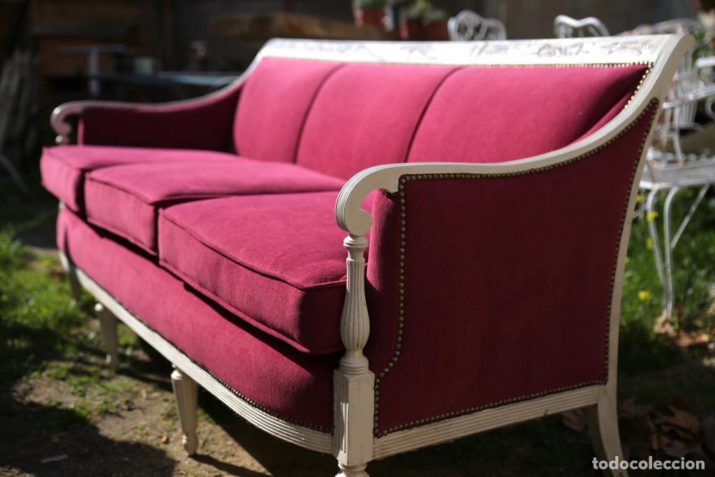 Antig&uuml;edades: sofa de madera pintado - Foto 3