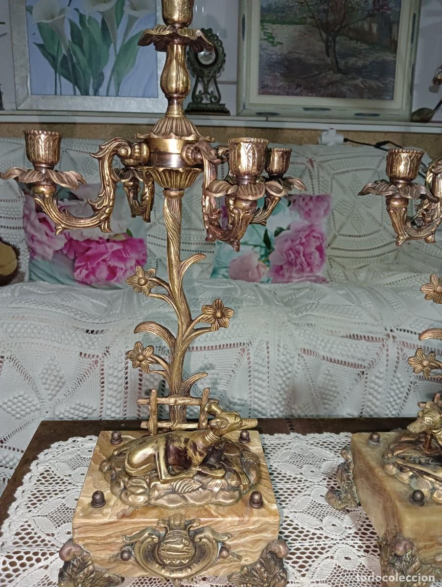 Antig&uuml;edades: CANDELABROS DE BRONCE - Foto 4