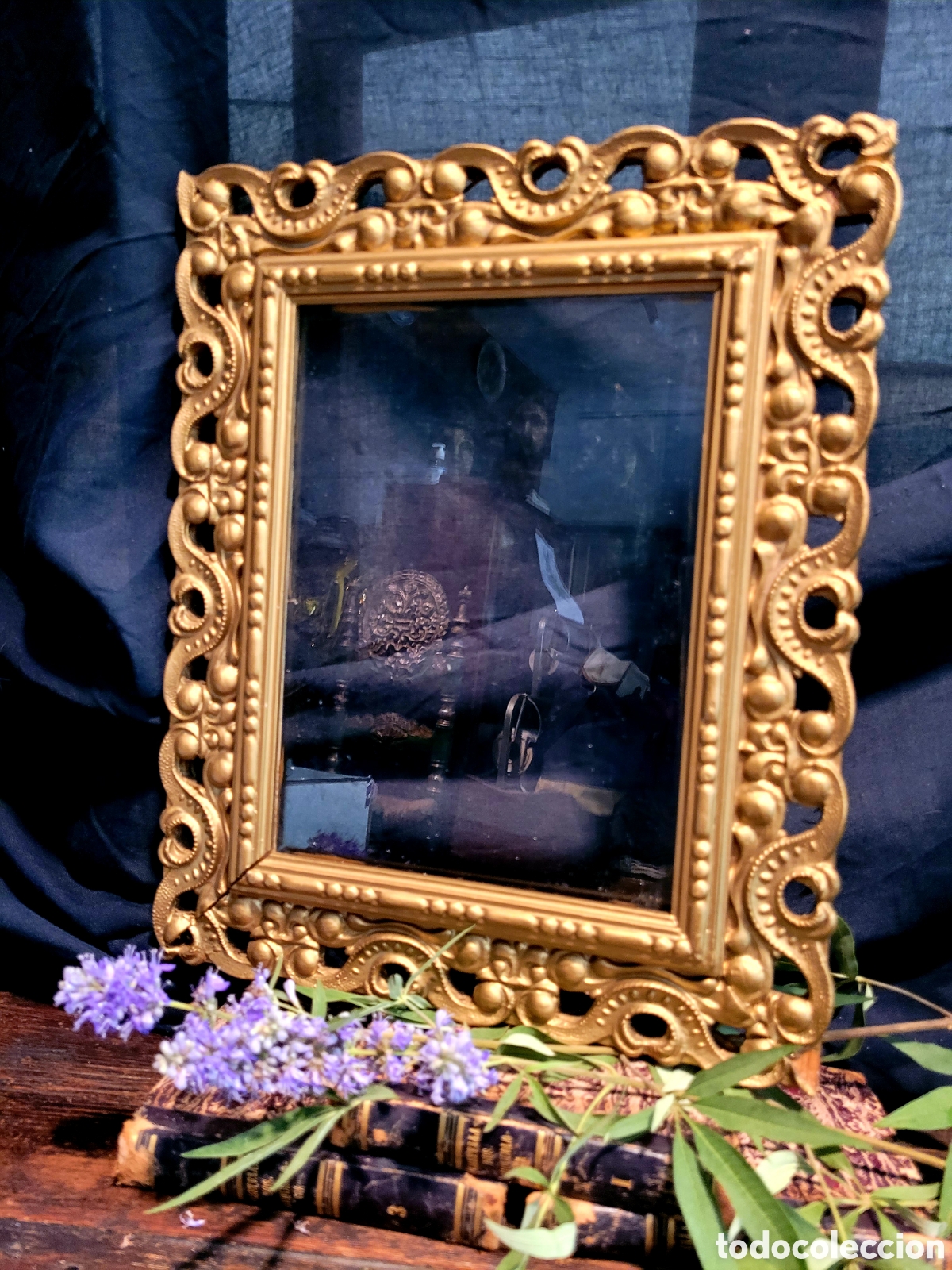 Antig&uuml;edades: ANTIGUO MARCO DE MADERA DORADA - Foto 2