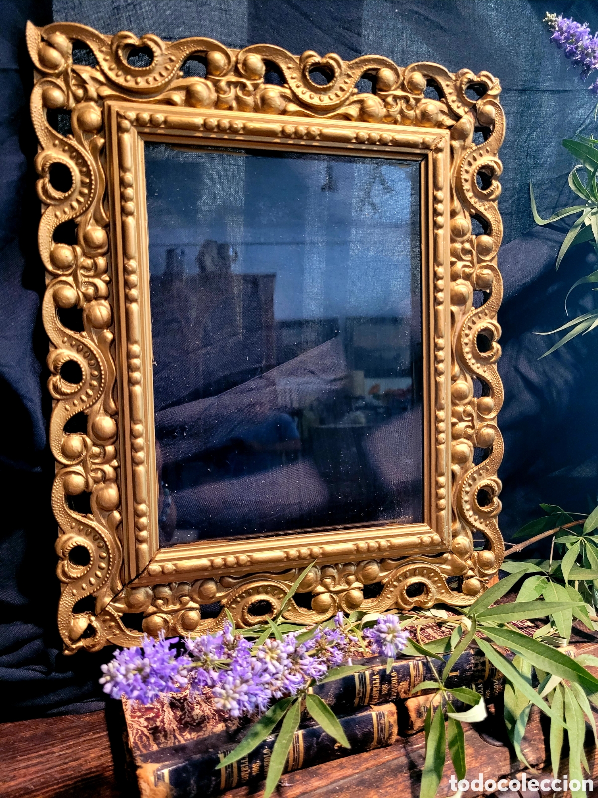 Antig&uuml;edades: ANTIGUO MARCO DE MADERA DORADA - Foto 3