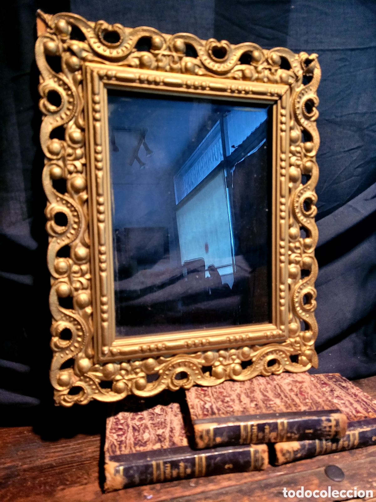Antig&uuml;edades: ANTIGUO MARCO DE MADERA DORADA - Foto 4