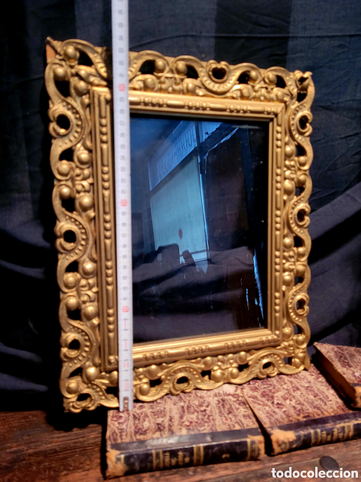 Antig&uuml;edades: ANTIGUO MARCO DE MADERA DORADA - Foto 6