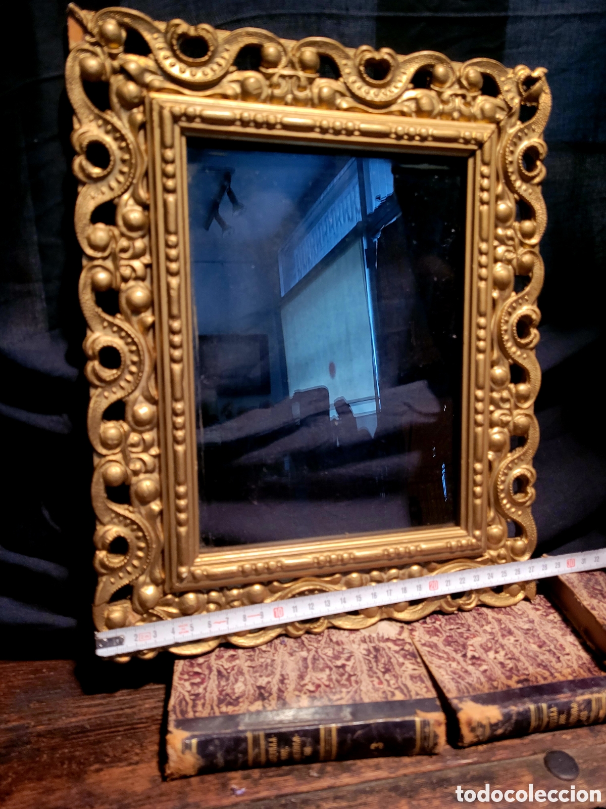 Antig&uuml;edades: ANTIGUO MARCO DE MADERA DORADA - Foto 7
