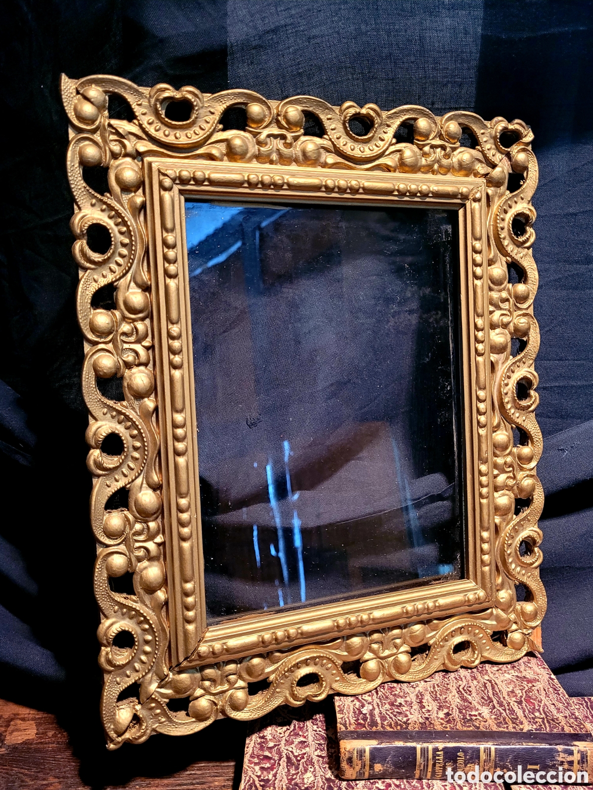 Antig&uuml;edades: ANTIGUO MARCO DE MADERA DORADA - Foto 9