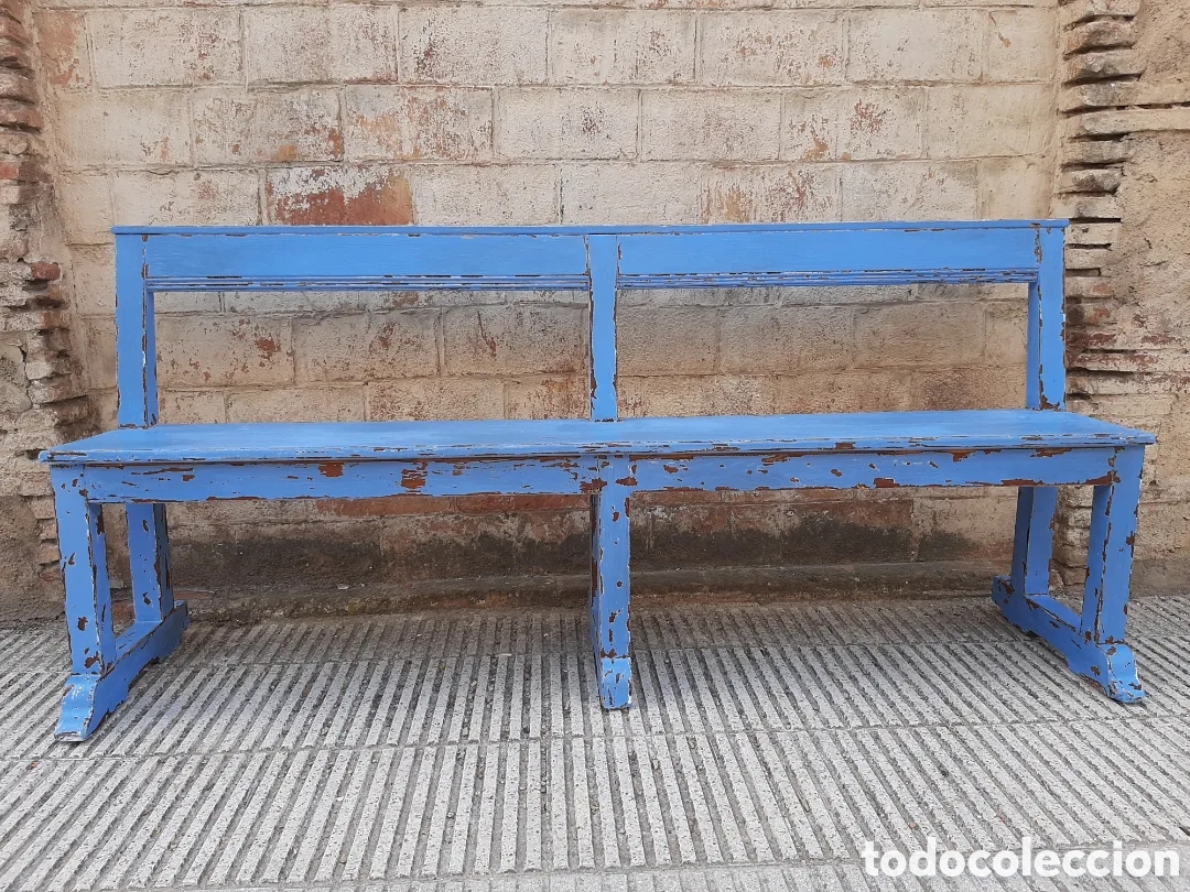 Antig&uuml;edades: Banco antiguo de madera - Foto 1