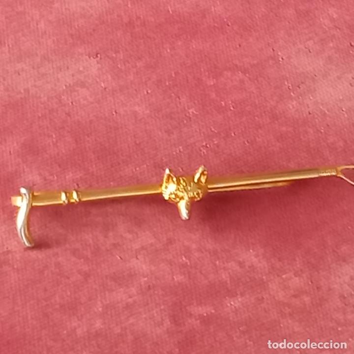 Antig&uuml;edades: Clip pasador corbata zorro y baston - Foto 1